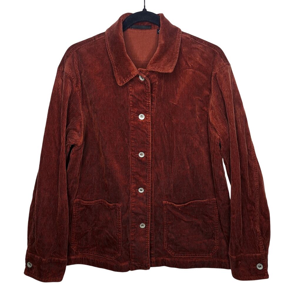 Uniqlo Corduroy Shacket Shirt Jacket Rust Medium Grunge Fall Utility Chore
